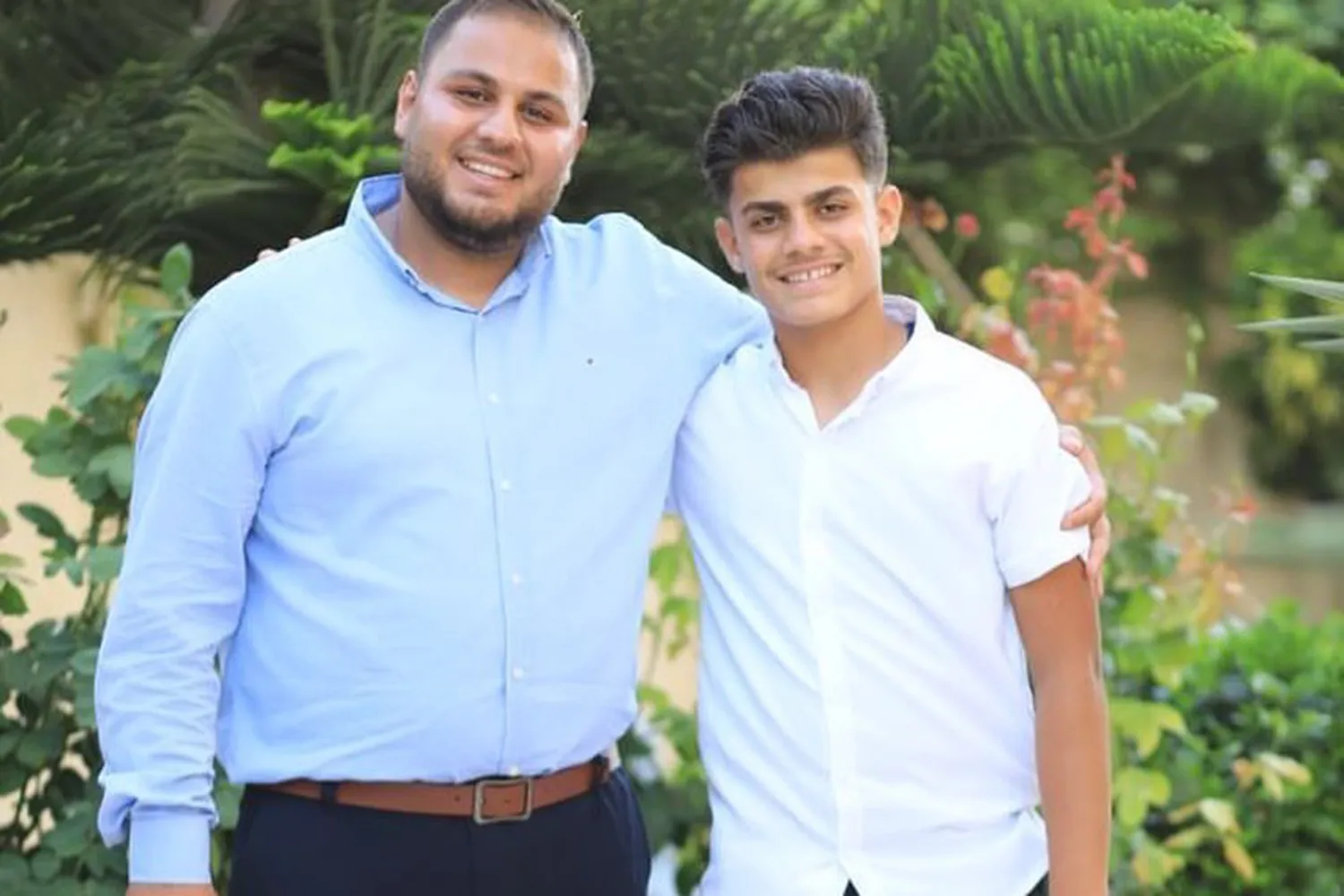 Hamza Al-Dahdouh with his brother Mahmoud